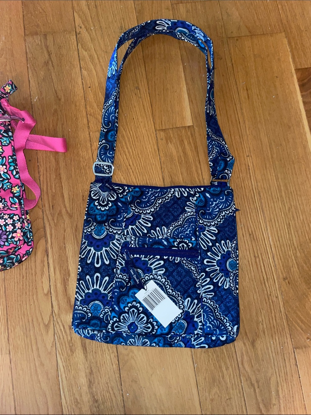 NWT Vera Bradley Navy and Royal Blue Paisley Hipster Crossbody Bag
